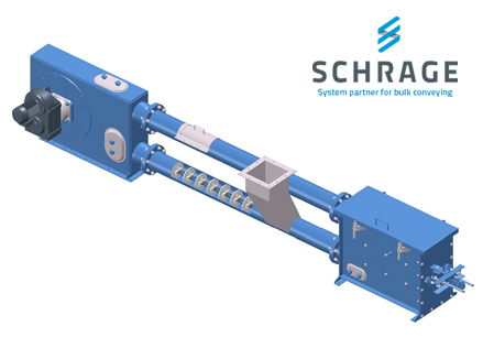 Schrage gmbh schijventransporteur RKS upright narrow verticaal schijventransporteurs LeBlansch Schrage tube chain conveyor for bulk material