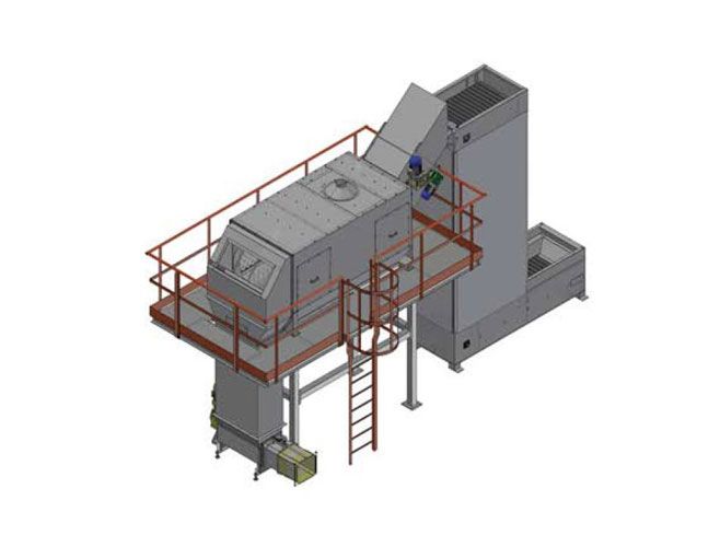 Comav s.r.l. SVR NT EL Elevator Zakkensnijmachine en zakken leegsysteem met zakkenlift